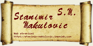 Stanimir Makulović vizit kartica